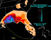 Total rainfall in the United States from Georges