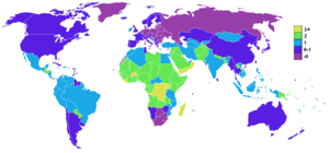 Most African countries have annual population growth rates above 2%.