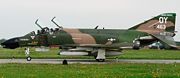 The Collings Foundation F-4D Phantom II, with Vietnam-era "Ritchie/DeBellevue" markings, taxis at Selfridge ANGB, May 2005.