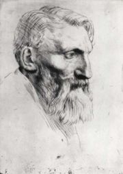 A portrait of Rodin by his friend Alphonse Legros.