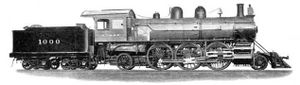 Builder's photo (1901) of Santa Fe #1000, which was used on the Winslow-Gallup section of the Scott Special.