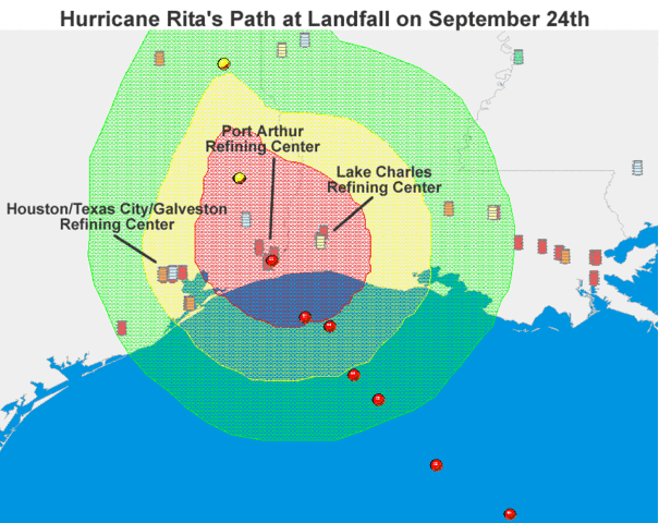 Image:Hurricane Rita's Path at Landfall.gif