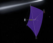 NASA study of a solar sail. The sail would be half a kilometer wide.