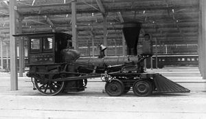 The Chicago and North Western Railway's first locomotive, 4-2-0 Pioneer.