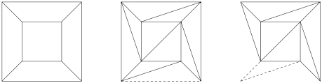 First steps of the proof in the case of a cube