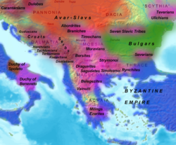 Presence of Slavic tribes c. 700 AD