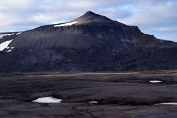 Miseryfjellet is the highest point in the mountainous southern part of Bear Island, at 536 m.