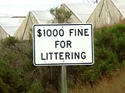 California posts the maximum fine on its ubiquitous signs