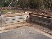 Litter scattered across the ground