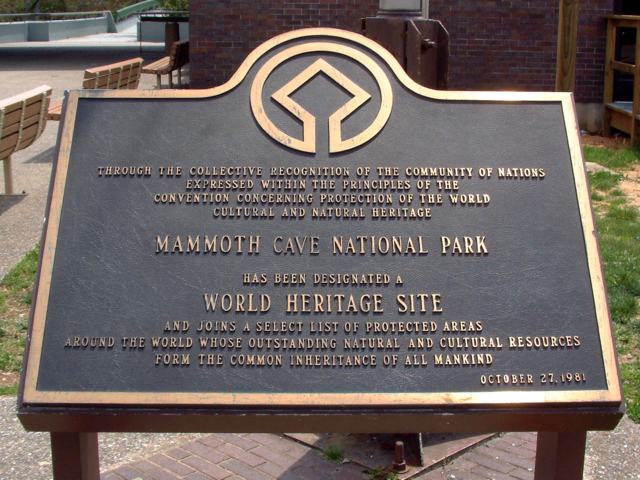 Image:Mammoth Cave WHS plaque.png