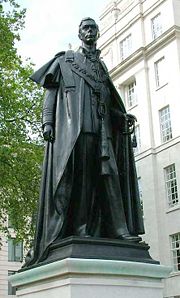 Statue of George VI at Carlton House Terrace, London.