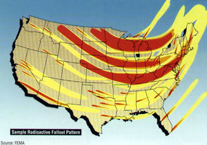 Fallout from a large nuclear exchange would potentially blanket a country—perhaps even the whole world—with radioactive fission products.