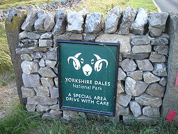 none National park entrance sign, near Skipton