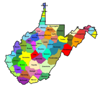 Map of West Virginia counties