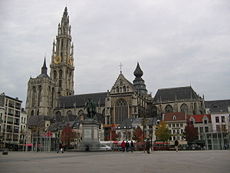 The Onze-Lieve-Vrouwekathedraal (Cathedral of our Lady) at the Groenplaats is the highest cathedral in the Low Countries and home to several triptychs by Baroque painter Rubens. It remains the tallest building in the city.