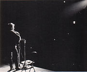 Bob Dylan performing at St. Lawrence University in New York, 1963.