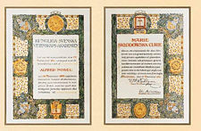 One of Maria Skłodowska-Curie's two Nobel Prize diplomas.