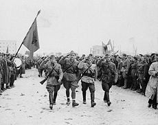 Tirana liberated November 20, 1944 by the Albanian partisans.