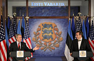 President Toomas Hendrik Ilves and President George W. Bush, in Estonia 2006.