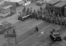 ZOMO paramilitary police units in Poland in 1982.