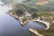 Lulworth Cove, a cove on a concordant coastline