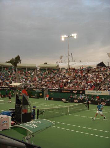 Image:Henman v Tursunov court twilight Australian Open 2006 .JPG