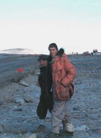 Edmund Hillary in 1957 after accompanying the first plane to land at the Marble Point ground air strip, Antarctica