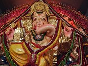 A large Ganesha statue at a Chaturthi festival in Mumbai, 2004