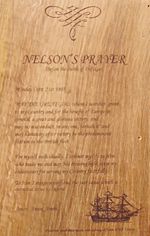 Nelson's pre-battle prayer, inscribed on oak timber from HMS Victory