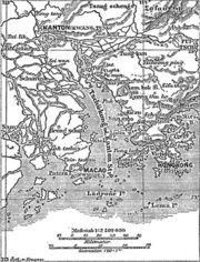 1888 German map of Hong Kong, Macau, and Guangzhou