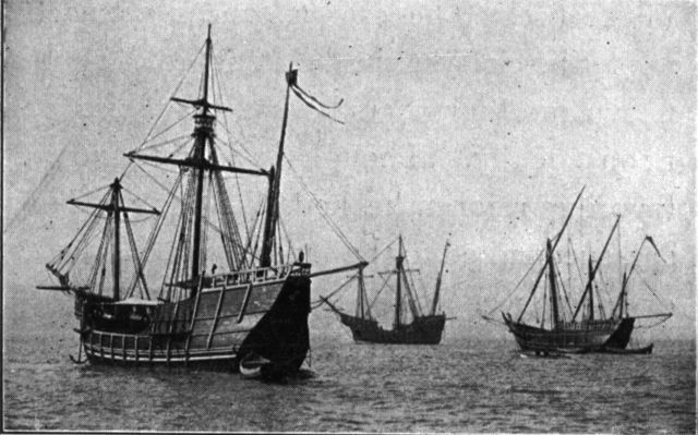 Image:1893 Nina Pinta Santa Maria replicas.jpg