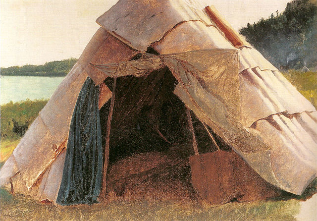 Image:Eastman Johnson - Ojibwe Wigwam at Grand Portage - ebj - fig 22 pg 41.jpg