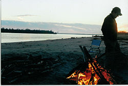 Campsite at the river in Arkansas