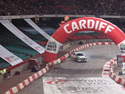 A stage of the Wales Rally GB, hosted inside the Millennium Stadium