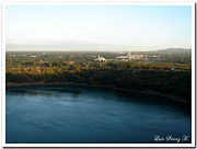 Vista of Tiscapa Lagoon and the city of Managua.