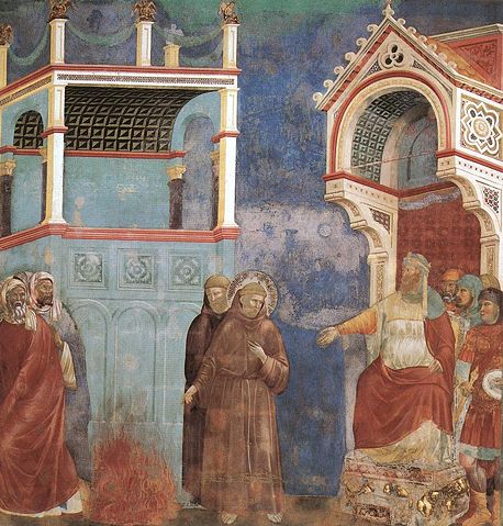 Image:Giotto - Legend of St Francis - -11- - St Francis before the Sultan (Trial by Fire).jpg