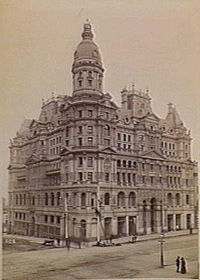 The Federal Coffee Palace, a temperance hotel was the largest and tallest building in Melbourne, but one of many built in 1888.  The Windsor Hotel is the largest survivor of this era.