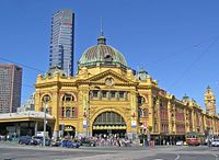 The centre of public transport in the Melbourne CBD, Flinders Street Station