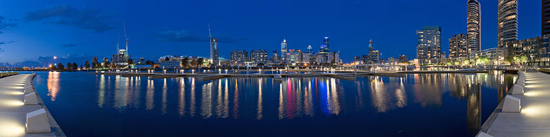 Melbourne Docklands - Yarra’s Edge at twilight