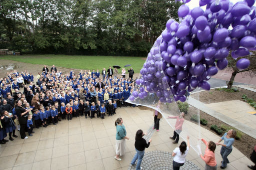 World Orphan Week balloon launch, Little Ealing